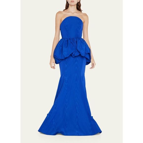NWT JASON WU COLLECTION Strapless Balloon-Peplum Taffeta Gown US 4 $6195 - Picture 3 of 13